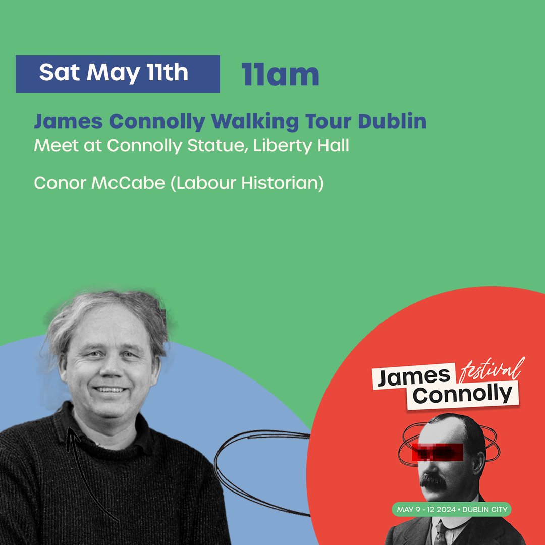 2/2 Approx 2.5km in length the walk will take roughly 2 hours, starting at Beresford Place & ending at Dame St. It'll go ahead rain or shine, dress appropriately! Tickets are €5 and capacity is limited to 50 people so as to make it manageable eventbrite.ie/e/james-connol…