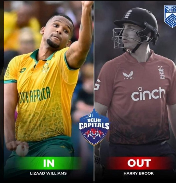 🚨 South African fast bowler Williams replaces Harry Brook in the Delhi Capitals squad for IPL 2024.
 #IPL2024 #delhicapitals #harrybrook