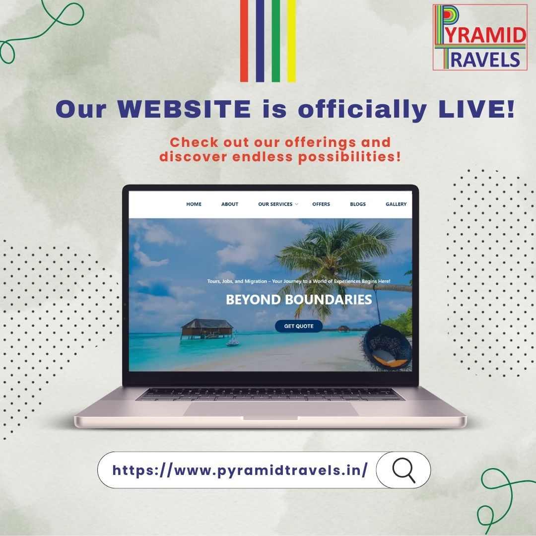 Visit OUR WEBSITE to discover a world of possibilities with Pyramid Travels!✨

Link - pyramidtravels.in

#pyramidtravels #pyramidtravelsgoa #salcette #madgaon #margaocity #colva #sanguem #ponda #canacona #fatordacity #northgoa #nuvem #southgoa #websitelaunch #website