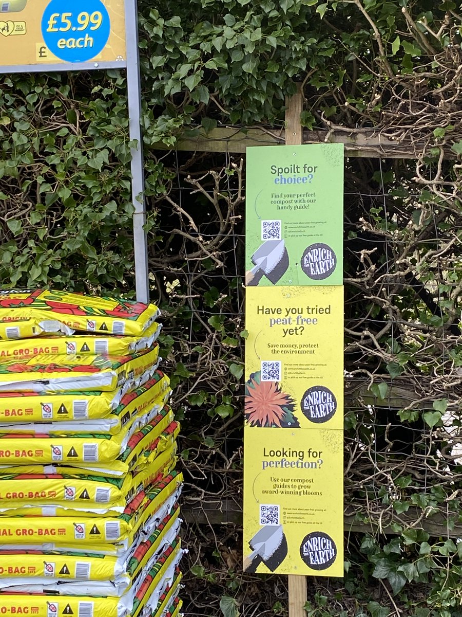 It is #peatfreeapril and we are working with three garden centres to see if point-of-sale messaging can #nudge gardeners to make more informed choices #GardeningX