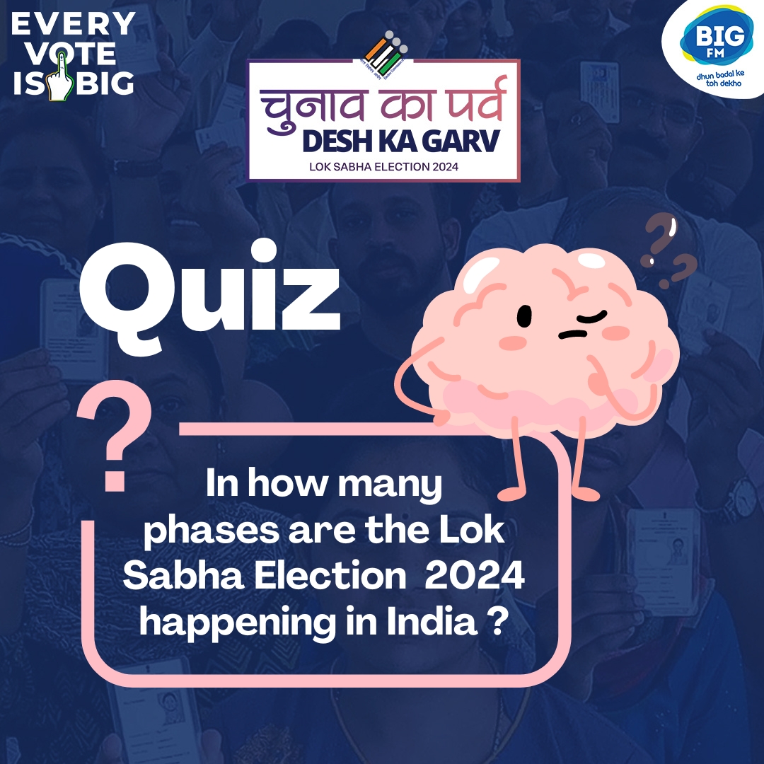 Quiz time! Here's a question for you: How many phases mark the Lok Sabha elections 2024 in India? Share your answer below and let's test your election IQ! #YouAreTheOne #DeshKaGarv #LokSabhaElections2024 #ChunavKaParvDeshKaGarv #Ivote4sure #EveryVoteIsBig