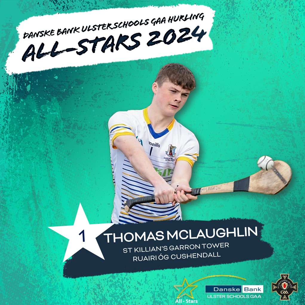 Goal Keeper Thomas McLaughlin was between the posts for @StKillians in the @DanskeBank_UK Mageean Cup & produced impressive displays throughout the campaign that were crucial for the All Ireland Paddy Buggy success. The @RuairiOgCLG man is the current Antrim Minor County Captain.