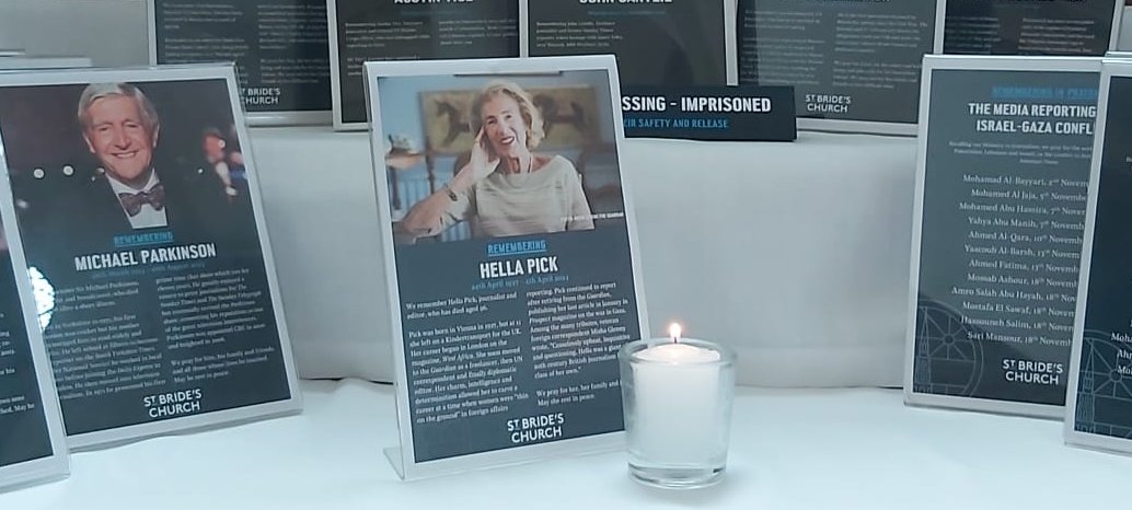 We remember Hella Pick, journalist and editor, who died last week. We pray for her, her family, friends and all those whose lives she touched and inspired. May she rest in peace. #Journalists_altar #Journalists_Church