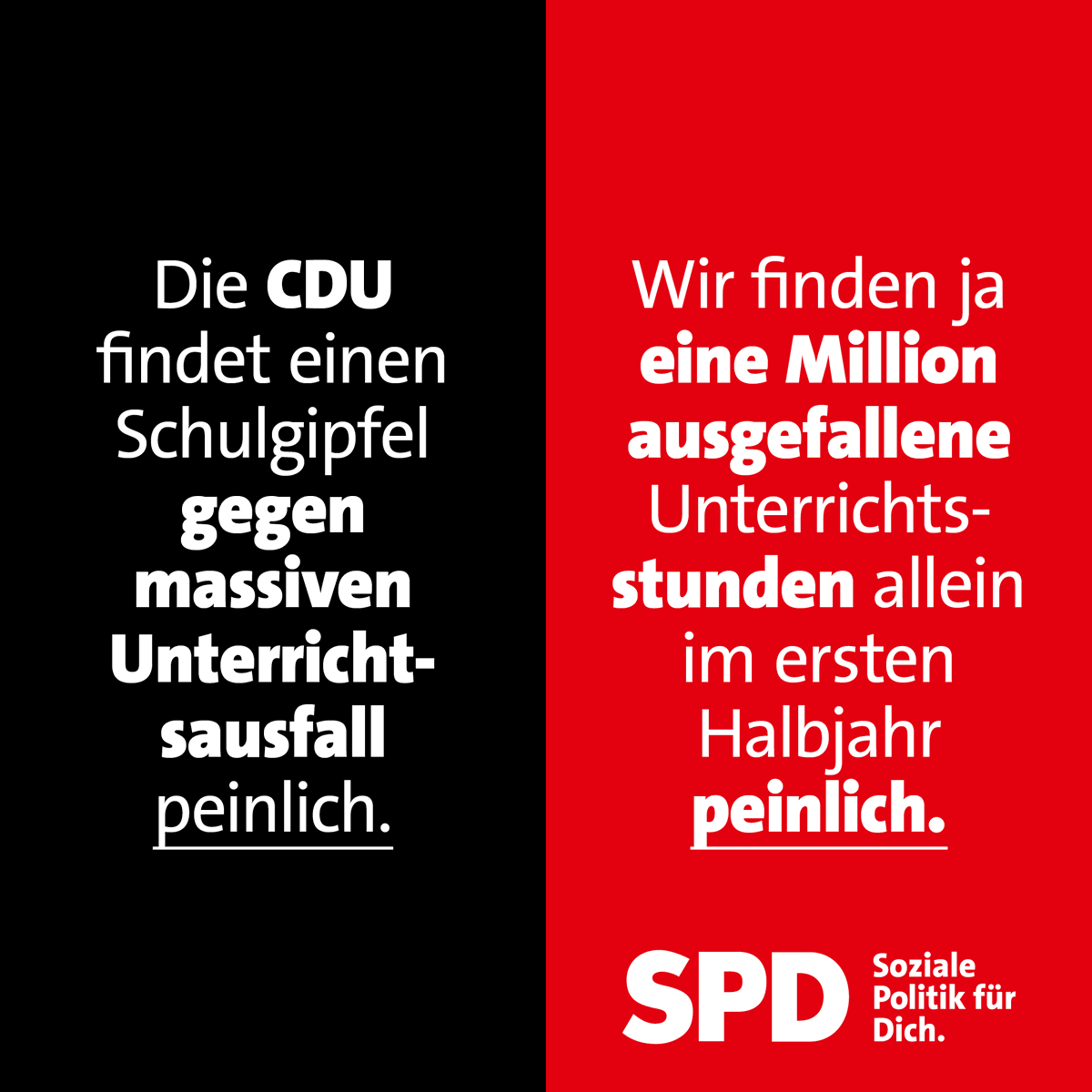 SPD Sachsen (@spdsachsen) on Twitter photo Und so reagiert die CDU auf die Idee, endlich mal was gegen den #Unterrichtsausfall zu tun…
#schulgipfel Und so reagiert die CDU auf die Idee, endlich mal was gegen den #Unterrichtsausfall zu tun…
#schulgipfel