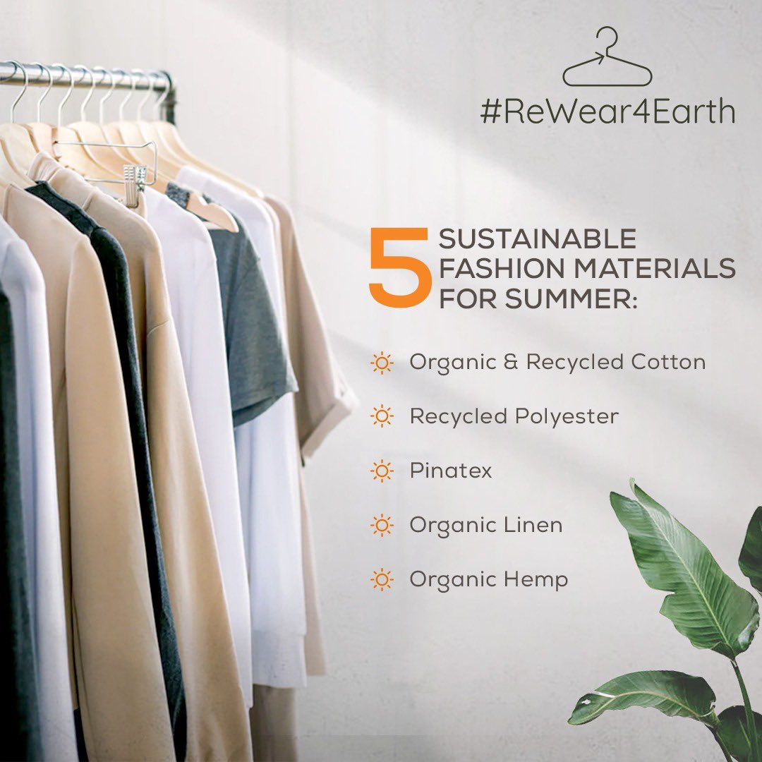 Summer style, sustainably served! 🌞 
Beat the heat with breezy threads crafted from eco-friendly materials like organic cotton, linen, tencel.

Stay cool, look cool, leave a lighter footprint on the planet. 

#ReWear4Earth #SummerFashion #SustainableFashion #SustainableChoices