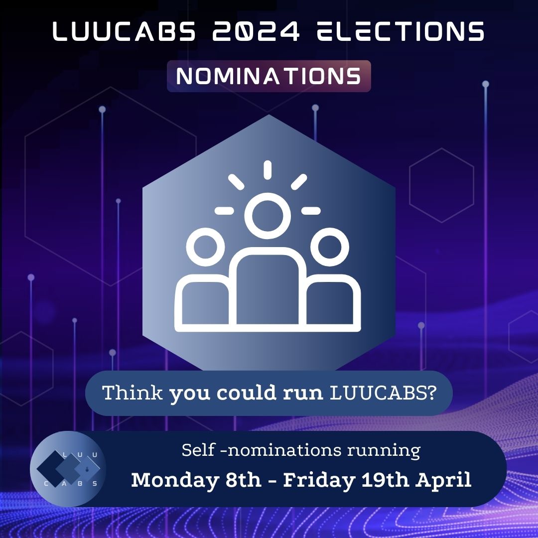 Big News! It's Election Time 🗳️

Want to be the next President, Treasurer, or Secretary for LUUCABS? Your time has arrived.

Join our discord server for more info on how to nominate yourself and promote your candidacy!

discord.com/invite/re7vyZX…