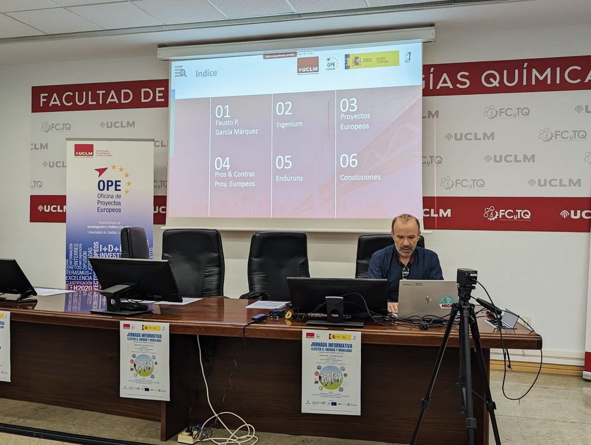 @Agencia_INNOCAM @HorizonteEuropa @CDTI_innovacion 💡 Ahora presentamos un Caso de éxito: de la @uclm_es: el Proyecto ENDURUNS🇪🇺 Agradecer al IP Fausto Pedro García de la ETS, Escuela de la Técnica Superior de Ingeniería Industrial y a su grupo de investigación su presentación.