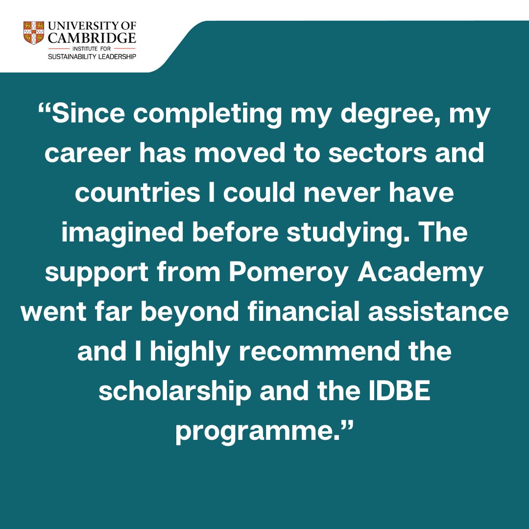 Liam Walsh, alumnus of the Master's in Interdisciplinary Design for the Built Environment (IDBE) shares his testimonial of studying the IDBE Programme with the Pomeroy Academy scholarship. Find out more about the Pomeroy Scholarship: cisl.cam.ac.uk/education/grad…