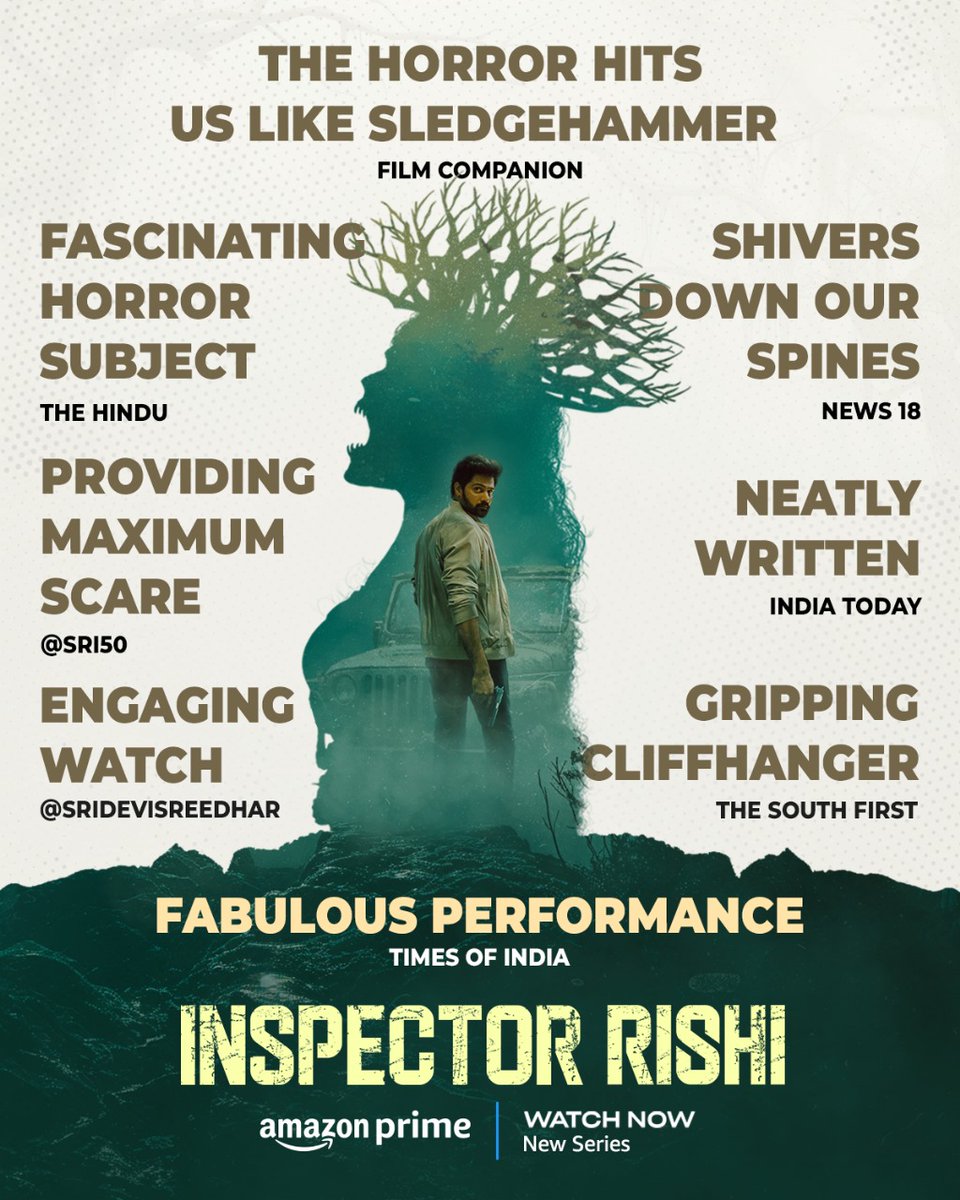 The fascinating horror that delivers maximum scares! Watch #InspectorRishi Screaming on @PrimeVideoIN bit.ly/InspectorRishi… #InspectorRishiOnPrime @Naveenc212 @TheSunainaa @nandhini_js @shukdev_lahiri @jithinthorai #BargavSridhar @MusicAshwath @KKadhirr_artdir