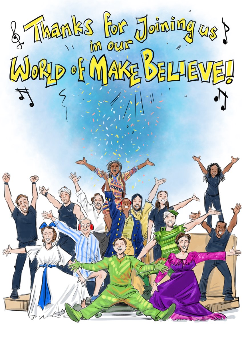 'And the world of make believe!' 🎵 We can't believe it's already our last week on tour with you all 💚 Who's joining Cornley at @everymanchelt? 🎨 @GaryScribbler
