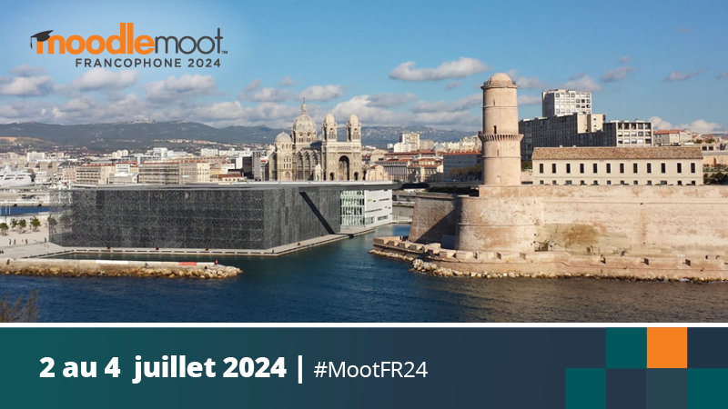 MoodleMoot FR 2024, organisé par l’université d’Aix-Marseille, à Marseille (France) du 2 au 4 juillet 2024! 🎟️ mm2024.univ-amu.fr #MootFR24 @MootFR24