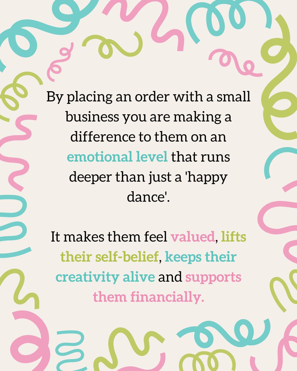 Each order, like, comment and rec makes a small biz owner feel valued, reassures them the hard work is worth it, lifts their self-belief, helps pay the bills and keeps their business going. So THANK YOU from all of us for sparking dances and so much more.