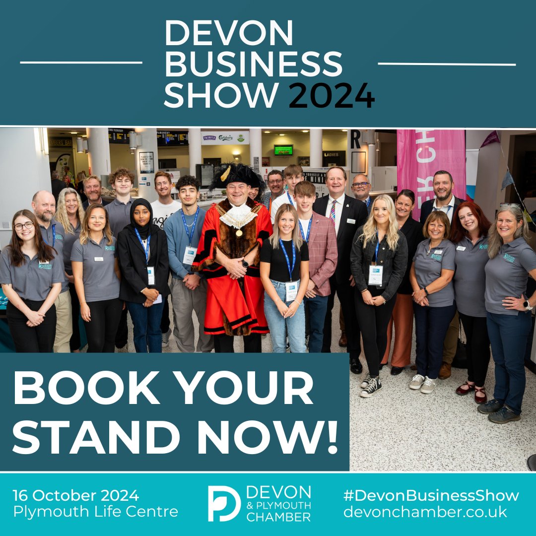 Want to exhibit at this year’s Devon Business Show? 🙋‍♂️🙋‍♀️ It only takes 5 minutes to book. Simply… 1️⃣ Visit our website bit.ly/3TyqCKA 2️⃣ Browse our interactive map and choose your stand 3️⃣ Follow the link and fill in our booking form #DevonBizShow