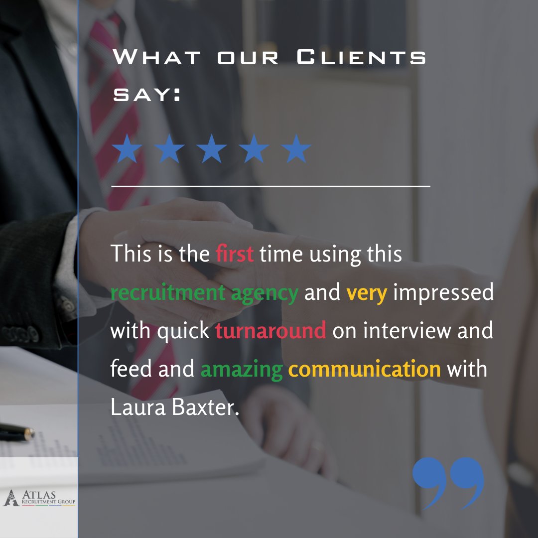 Nothing beats hearing that we've made a great first impression! 🤩 

A huge thank you to our candidate for such warm feedback, and a big shout out to  Laura for her great communication and swift action. 

#CandidateReview #GoogleReview #RecruitmentCompany