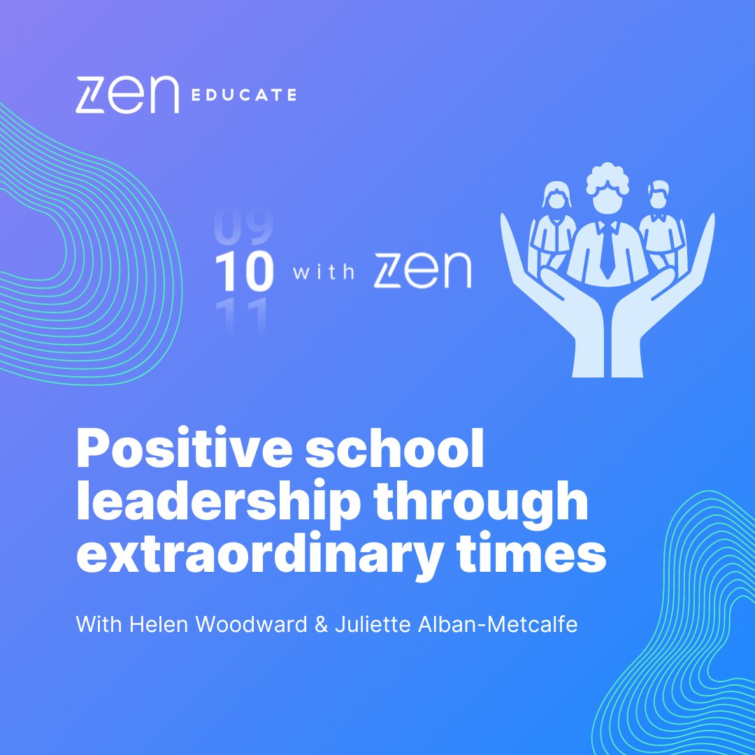 Positive leadership is vital in today's fast-paced world.🌟 Embrace change, foster a shared vision & ensure psychological safety.🤝 Listen to our podcast with @realworldgroup CEO Juliette Metcalfe and @Helen_MaryG for more tips! #Schools #SchoolLeaders 🎙️bit.ly/10withZen