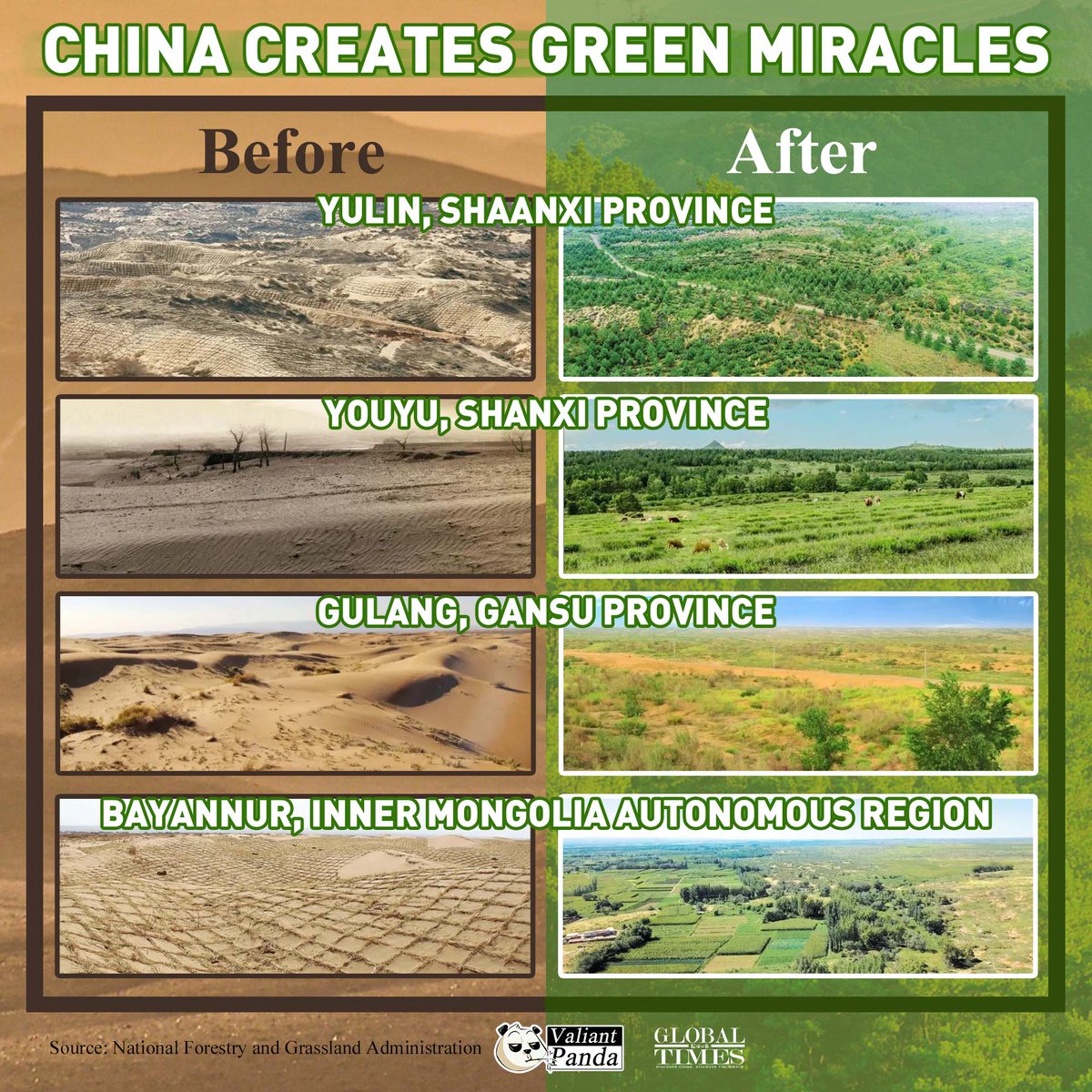 China has planted the most trees in the world, with the newly-added green coverage in China accounting for more than 1/4 of the global total in the past decade. #FactsMatter