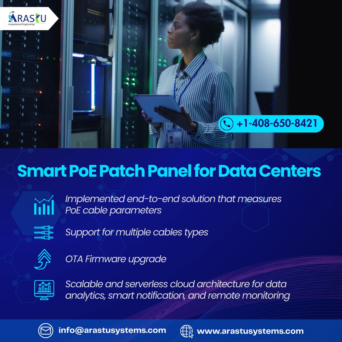 ArastuSystems's tweet photo. Discover how Arastu Systems helped a company achieve effortless monitoring and future-proof upgrades for their equipments targeting the Data Center application.
Explore the entire case study here, https://t.co/4udDE3EYru
#Casestudy #SuccessStory https://t.co/2h4EfbYxqM
