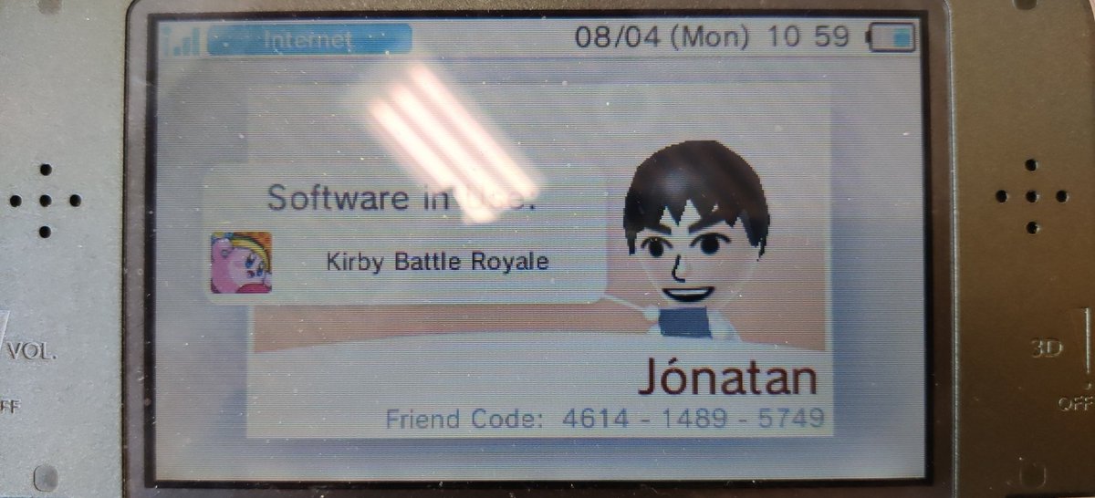 Since the servers for the Nintendo 3DS and Wii-U are shutting down soon, here's my friend code if anyone would like to be my friend on the 3DS: 4614-1489-5749 P.S If you're European and own Kirby Battle Royale, hit me up!