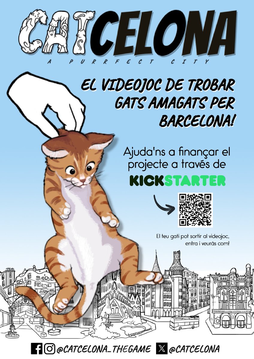 Volem arribar a tothom, així que hem dissenyat un cartell amb QR directe al kickstarter! El trobareu penjat 💫ALS MILLORS LOCALS💫 de Barcelona et Altres, així que si el voleu al vostre espai escriviu-nos i ens n'encarreguem!