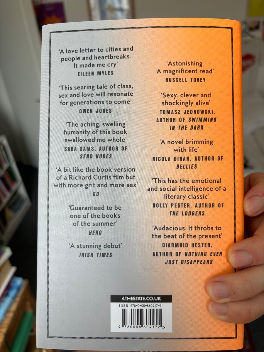 Just over four weeks until UK publication of Evenings and Weekends and finished hardbacks have arrived 😮 Thank you again to Jo Thomson for the beautiful cover design 🩷🧡 Pre-order now: tinyurl.com/94z9ku2p @4thEstateBooks