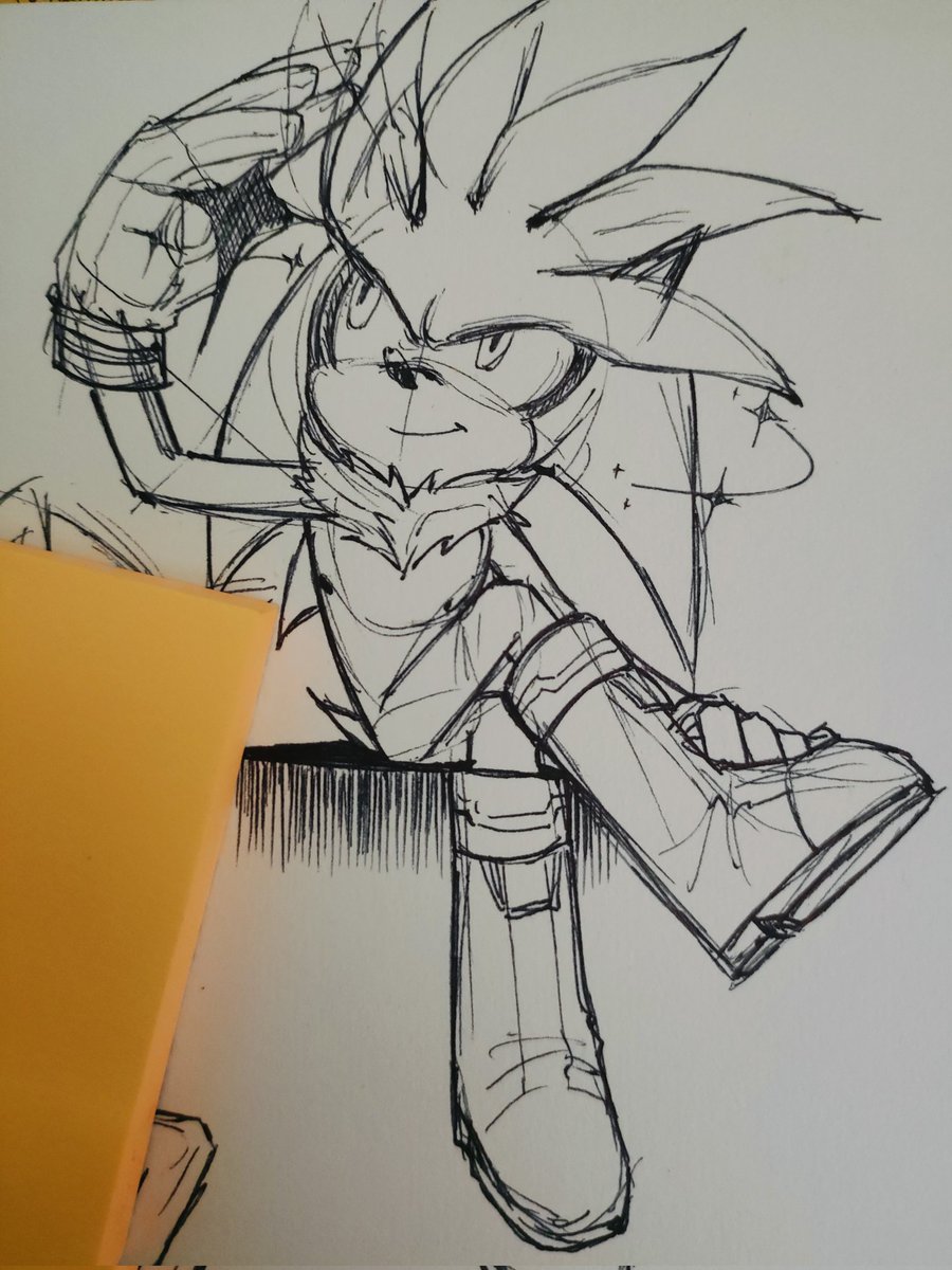Tried to draw him for the first time 🤍✨
#SilverTheHedgehog 🤍