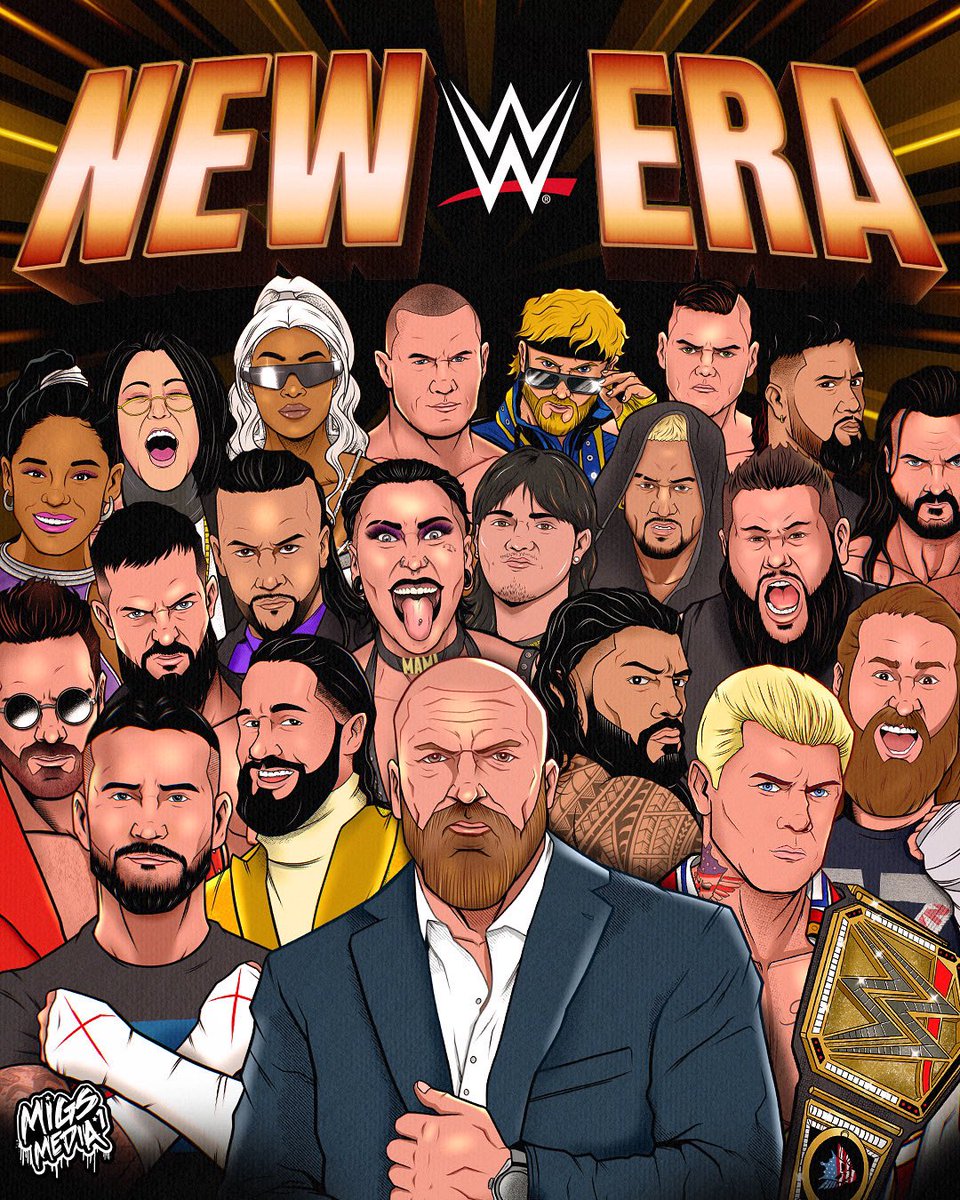 𝐓𝐡𝐞 𝐍𝐄𝐖 𝐄𝐑𝐀 🔥 Welcome to the NEW ERA of @WWE @TripleH @TKOGrp 🔥👊🏼🔥 #TripleH #CodyRhodes #CMPunk #RomanReigns #SethRollins #RheaRipley #DamianPriest #WrestleMania #MigsMedia1 #WWERaw #RawAfterMania #Smackdown