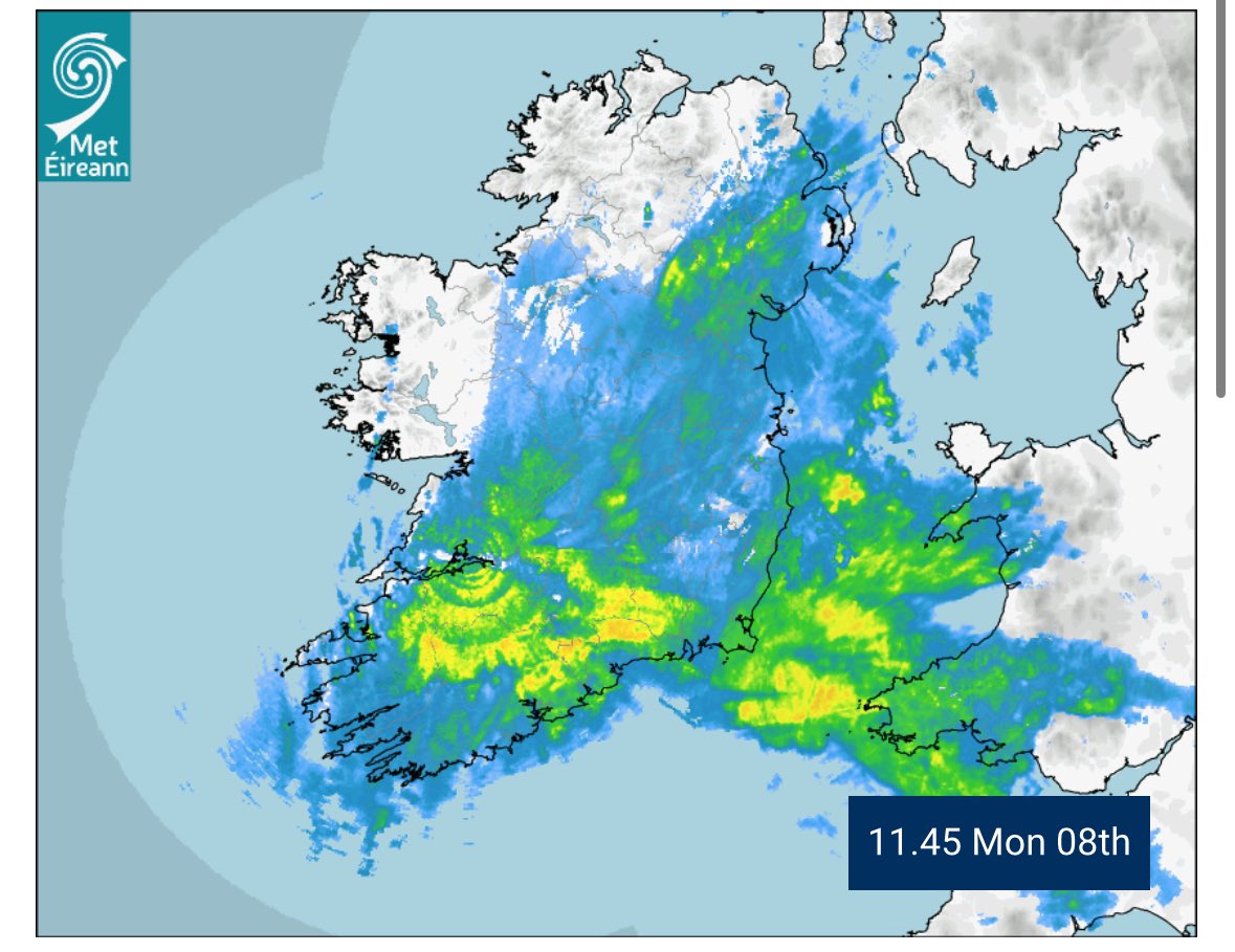 Cork added to Yellow warning now with radar showing rain a little further West than forecast.
