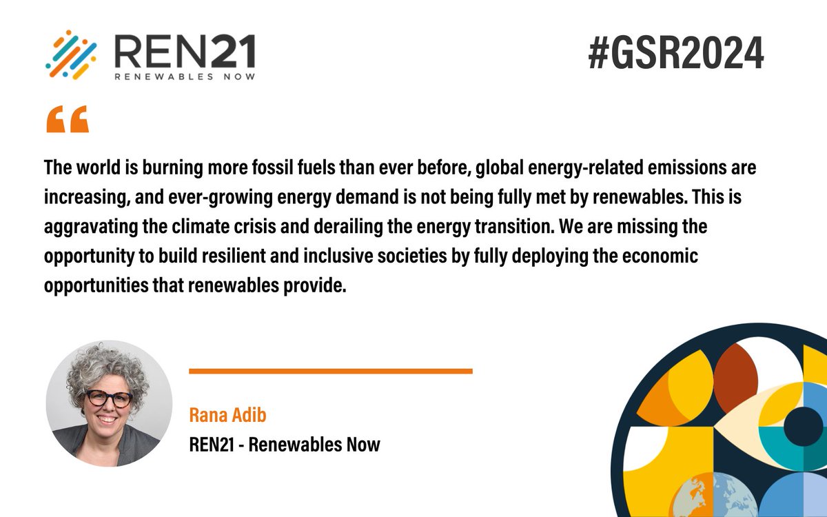 👂🏼Catch REN21 Executive Director, @RanaAdibx's interview with @TRTworld on the Renewables 2024 Global Status Report #GSR2024. 👉🏽youtube.com/watch?v=_96ARU…