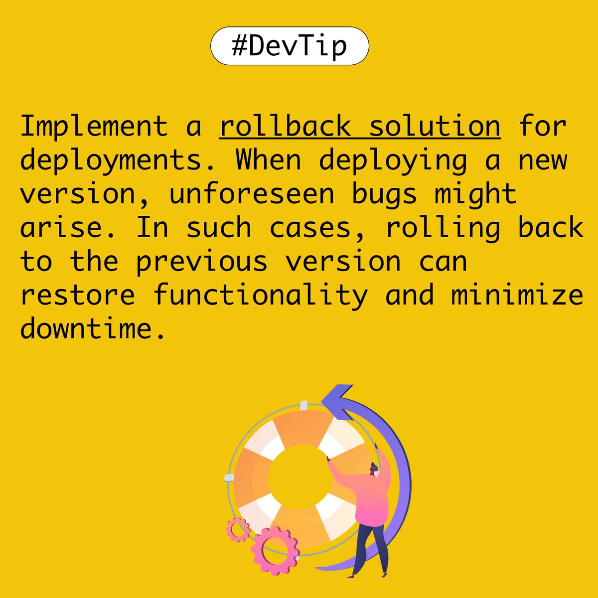 apyhub's tweet photo. Devs, let's talk about deployment rollback! 💬
What tools do you use for rollback handling?
#DevTip #deployment #rollbacks #commits https://t.co/ZMQ23DEf3R