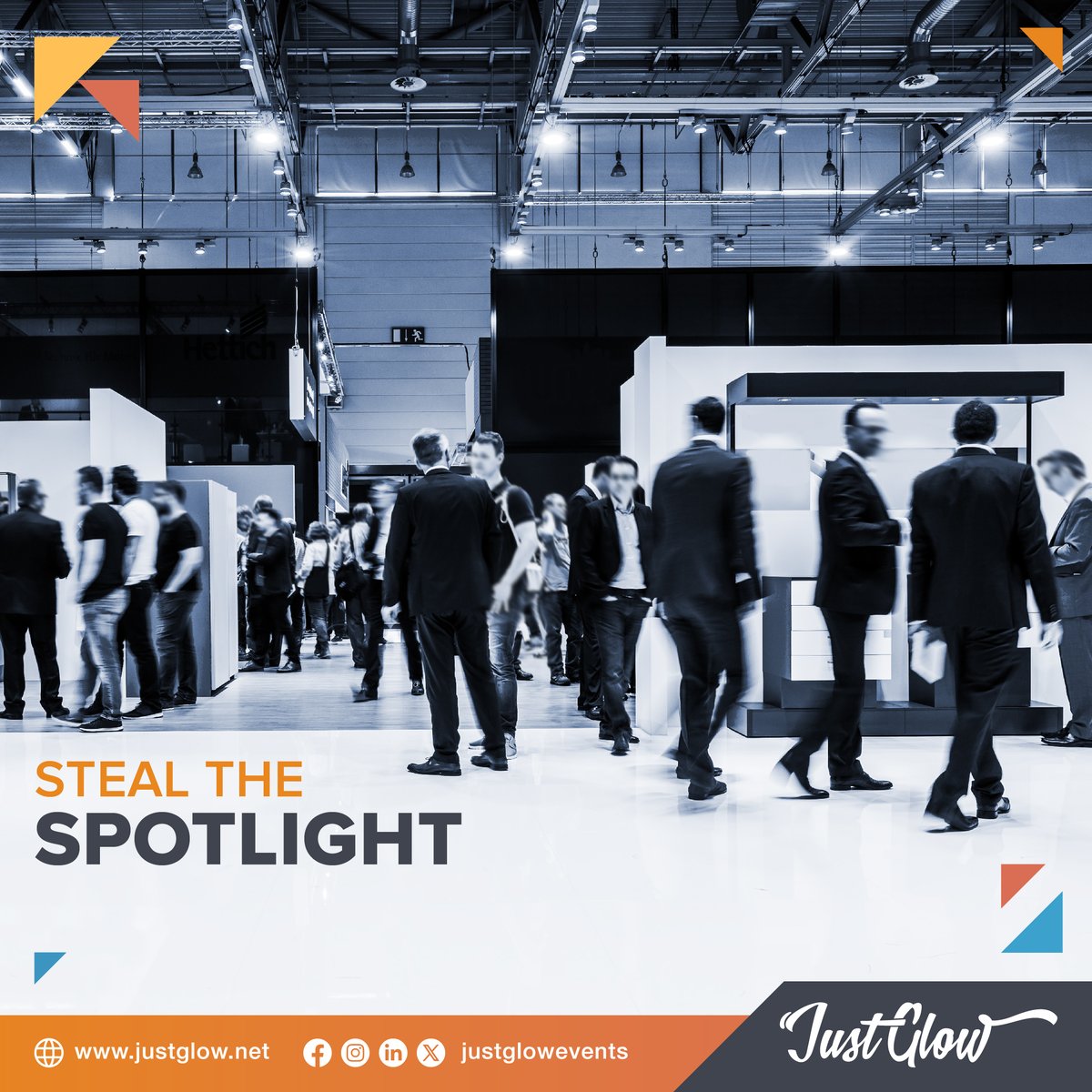 Elevate your presence at trade shows with our captivating booth designs. Stand out from the crowd and leave a lasting impression on every attendee. #JustGlowEvents #EventsManagement #CorporateEvents #TradeShowSuccess #StandOut #ClientSuccess #ExceedingExpectations #UAE #KSA