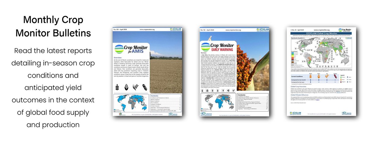 The @G20_GEOGLAM @GEOCropMonitor has released a new and improved version of their cropmonitor.org website, featuring updated content, new formatting, and user-friendly navigation! Read about the changes here👉nasaharvest.org/news/launch-ne…