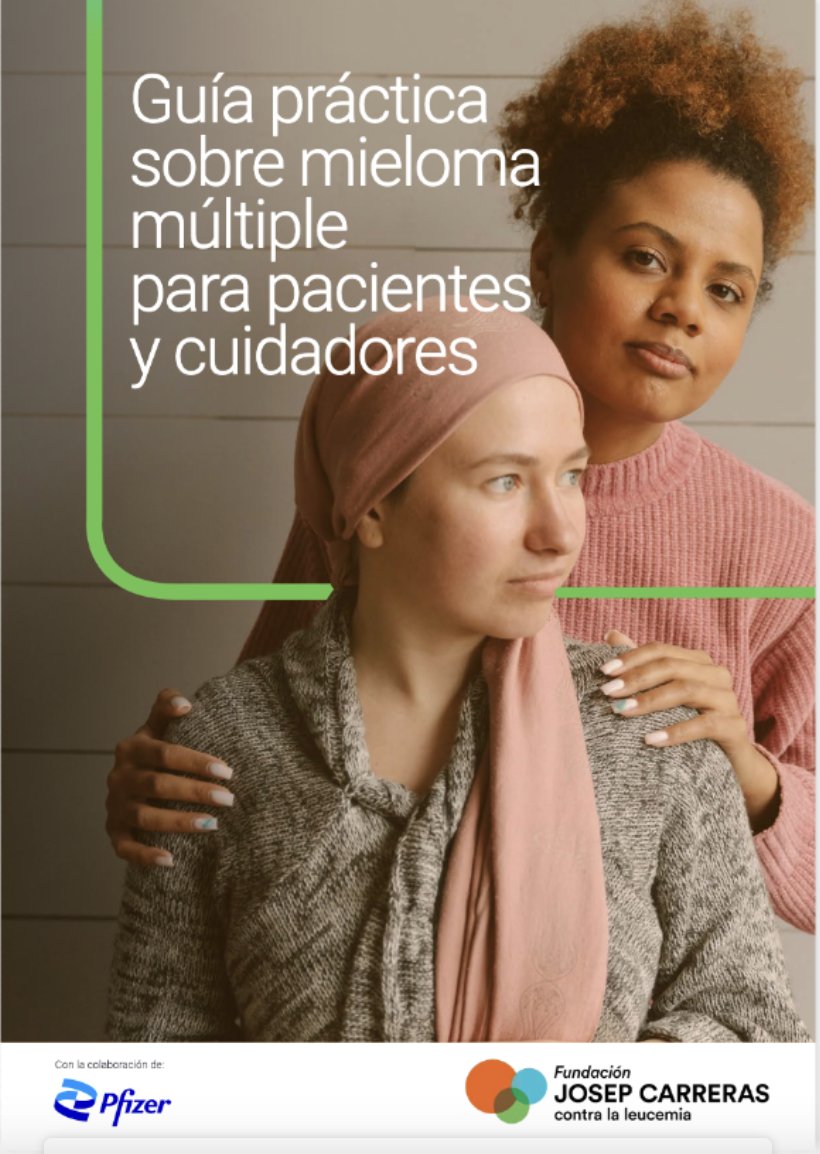 ☺️ 📖 Encantados de colaborar con la @fcarreras en la edición de esta 'Guía práctica sobre mieloma múltiple para pacientes y cuidadores'. Un recurso para comprender la enfermedad y su impacto físico y emocional 🔗on.pfizer.com/4d1tZBB