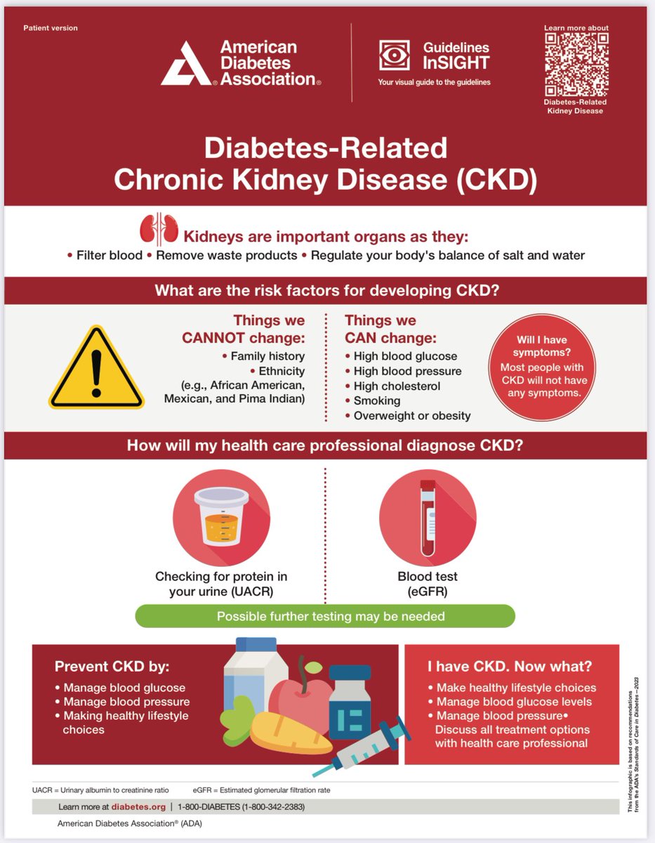 🤔🩺 Calling all with diabetes! 🤔 Questions about diabetes-related kidney disease? Check out ADA’s “Guidelines InSight” infographic! 💡💪 Simplifying guidelines. For more infographics, visit: lnkd.in/eHDvG228 📚🔍 Stay informed, empowered! ❤️🤍 #DiabetesAwareness…