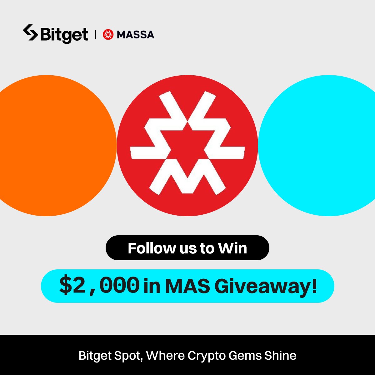 Join the #Bitget x $MAS Giveaway! 

💰 $2,000 worth of $MAS (40 winners) 

1⃣ Follow @bitgetglobal @massalabs
2⃣ Repost with #MASlistBitget &amp; tag your friends 
3⃣ Fill out the form: forms.gle/2Xz3uTdnwckQCH…