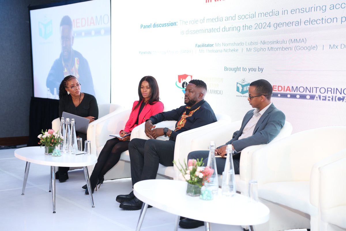 A panel discussion, featuring representatives from @Meta & @googleafrica, discussed issues of data privacy, content regulations, & the role of media & social media in ensuring accurate information dissemination in the #SAelections24 @IECSouthAfrica @MediaMattersZA