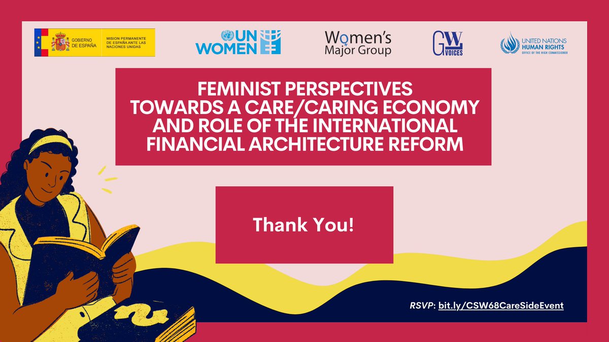With many thanks to our incredible co-organizers and speakers, the recording of our #CSW68 side event on '#Feminist Perspectives towards a #Care/Caring Economy and the role of the #IFAreform' is now available at: youtube.com/watch?v=8XMgXx…