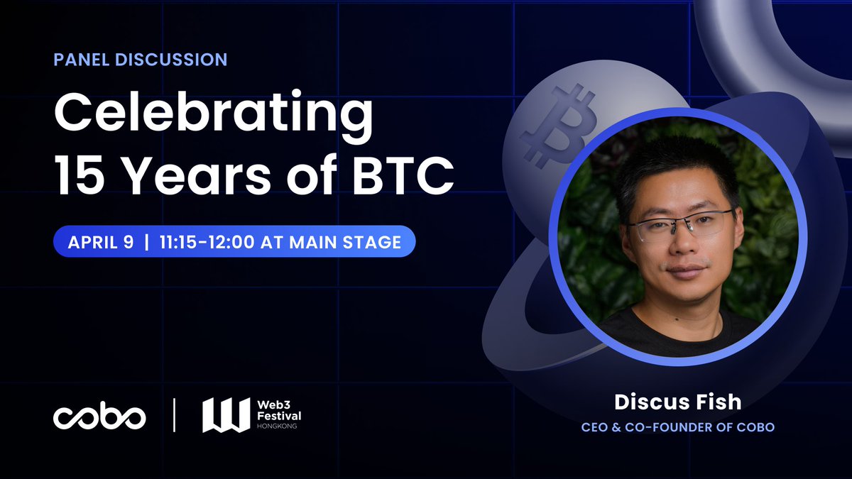 Don't miss out on #HongKongWeb3Festival! 🔥 Engage in a dynamic panel discussion featuring leaders from @Bixincom, @NervosNetwork, and @Cobo_Global 📅 Tuesday, April 9th ⏰ 11:15AM - 12:00PM 📍 Main Stage Panelists: @bitfish1, Co-Founder & CEO @Cobo_Global @gonbo, Founder