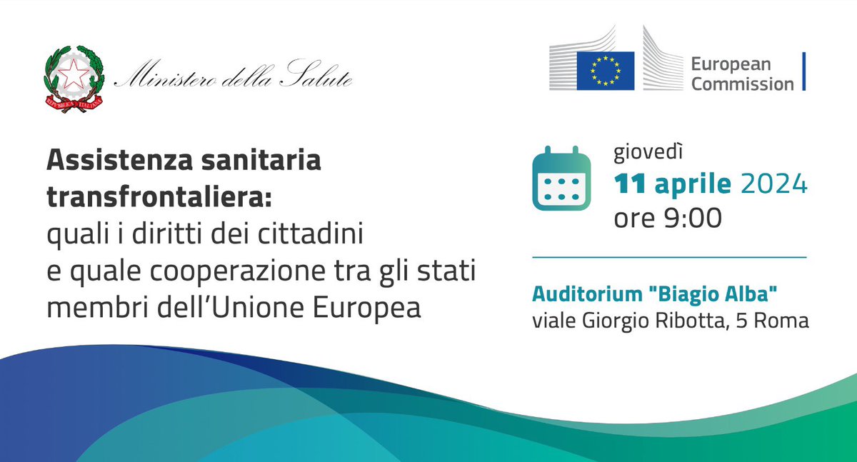 📌 #Savethedate 11 aprile Workshop sui diritti dei pazienti in materia di assistenza sanitaria transfrontaliera con la presenza di numerosi esperti del settore. Scopri come partecipare online o in presenza e i dettagli dell'evento👉🏻 salute.gov.it/portale/news/p…