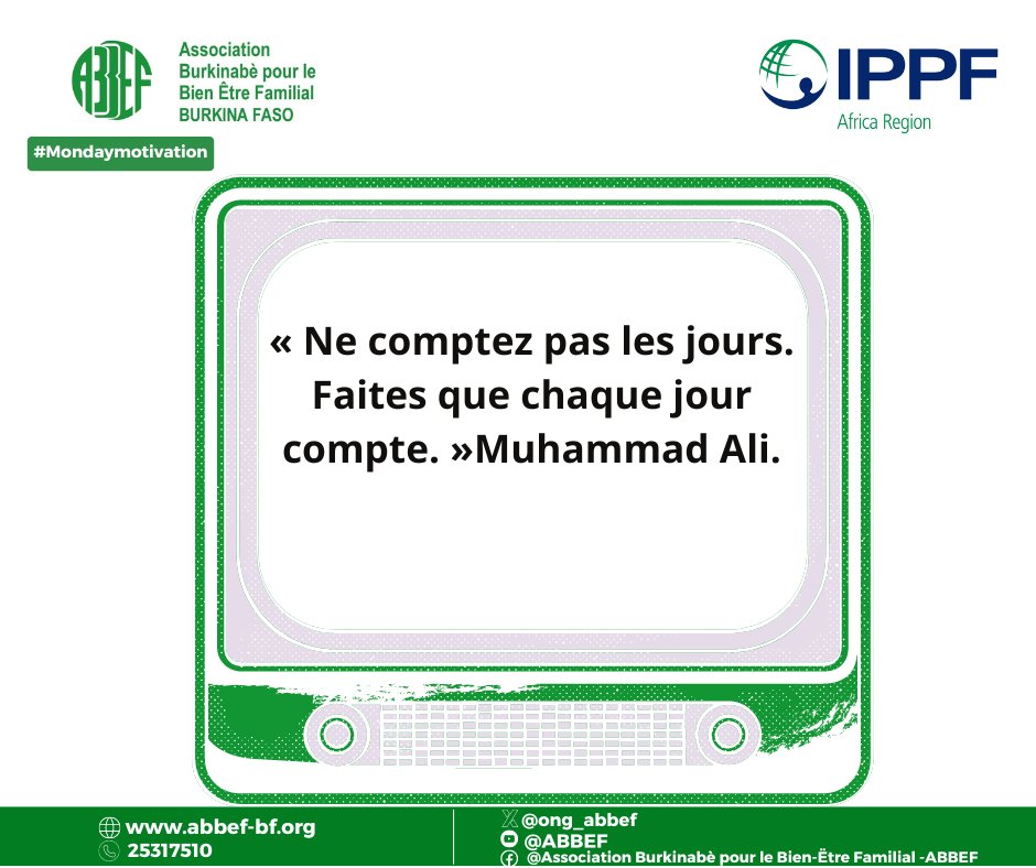 #mondaymotivation En ce debut de semaine, nous vous souhaitons du courage pour l'atteinte de vos objectifs. @ippf @IPPFAR