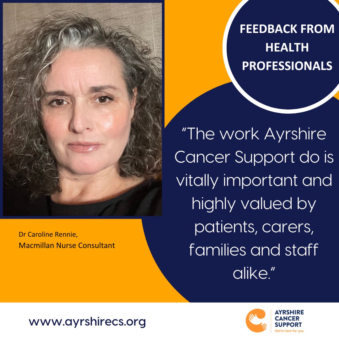 Dr Caroline Rennie is a Macmillan Nurse Consultant for NHS Ayrshire & Arran and works closely with us here at Ayrshire Cancer Support. Read what Caroline has to say about our partnership here - tinyurl.com/5n8kc8b3 @NHSaaa