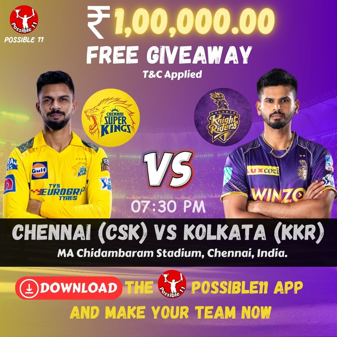 Free Giveaway ◾️IPL T20 🔥

★CSK vs KKR ★-------₹100K------
-
👇 Add Your Team in Possible App and Get Free Giveaway in IPL T20 🎈
-
🚨Link in Bio🚨
-
-
-
#CSKvsKKR  #ipl #ipl2024 #cricket #freegiveaway #giveaway #tranding #cricketreels #giveawayreels #freegift #possible11