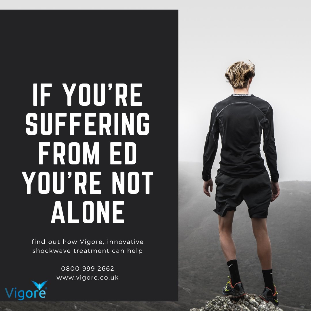 50-55% of men aged 40-70 suffer with some degree of #erectiledysfunction often associated with #obesity , #highbloodpressure #highcholesterol #diabetes. Vigore #innovative shockwave treatment treats the source rather than the #symptoms vigore.co.uk 0800 999 2662