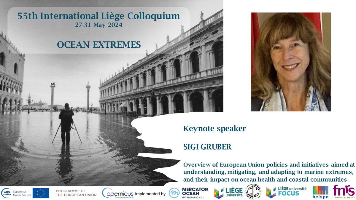 On Tuesday 28 May, Liege Colloquium on Ocean Extremes keynote speaker is Sigi Gruber: 'Overview of European Union policies and initiatives aimed at understanding, mitigating, and adapting to marine extremes, and their impact on ocean health and coastal communities'#LiegeOcean24