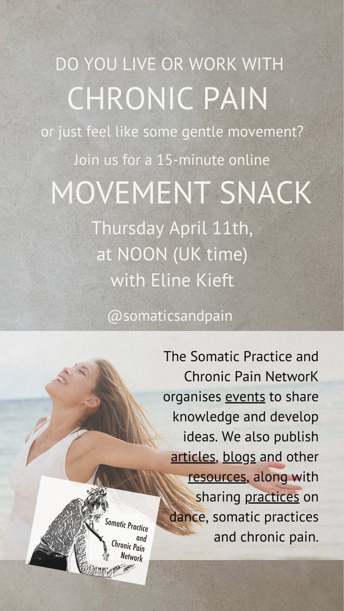 Welcome to spring with a 15 minute 'movement snack' with @ElineKieft 11 April 12 noon UK time. Zoom link: us02web.zoom.us/j/89881527522?… @RosaSenCis @CarterBernie @IanTennant_PhD @DrAlineHaas @paintoolkit2