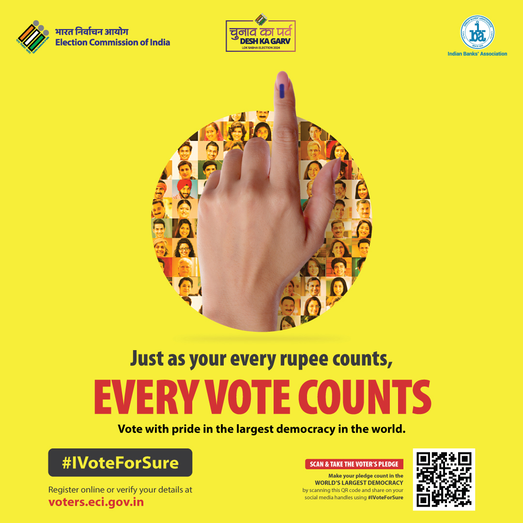 Exercise your right to shape the future you believe in. Every vote counts, so make yours heard. @ECISVEEP @DFS_India #IVoteForSure #UnionBankOfIndia #GoodPeopleToBankWith