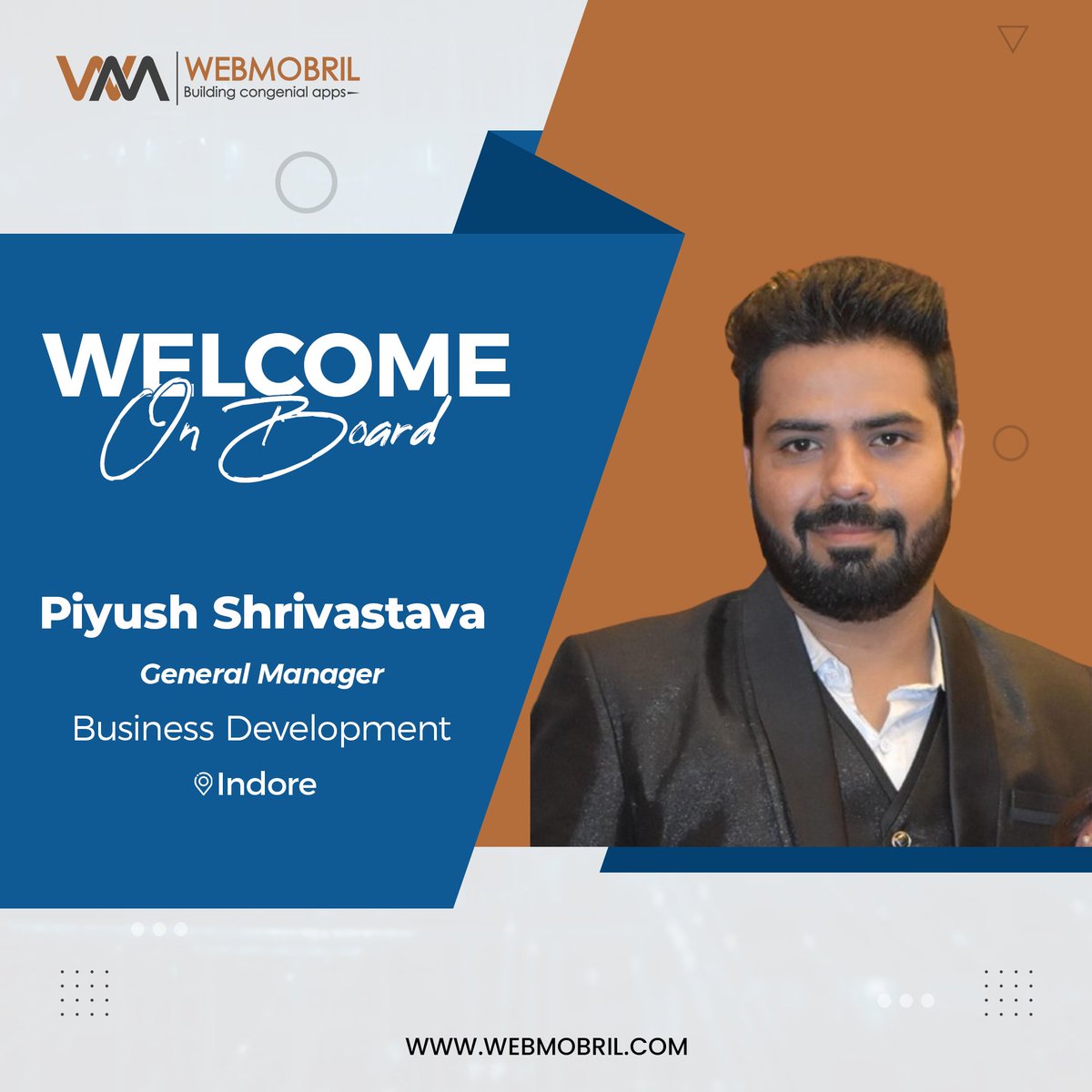 Join us in extending a warm welcome to Mr. Piyush Shrivastav, who joins us as our General Manager of Business Development! With his proven track record and passion for innovation, we're geared up for remarkable achievements ahead. Let's soar together! 
#WelcomeAboard #webmobril