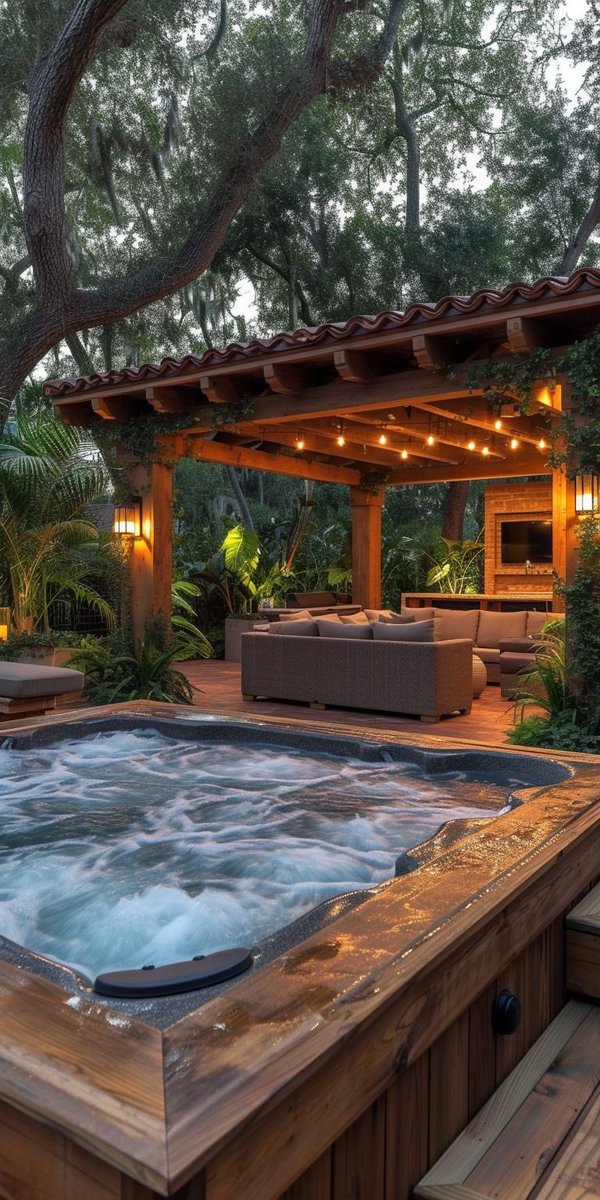 Backyard tub.