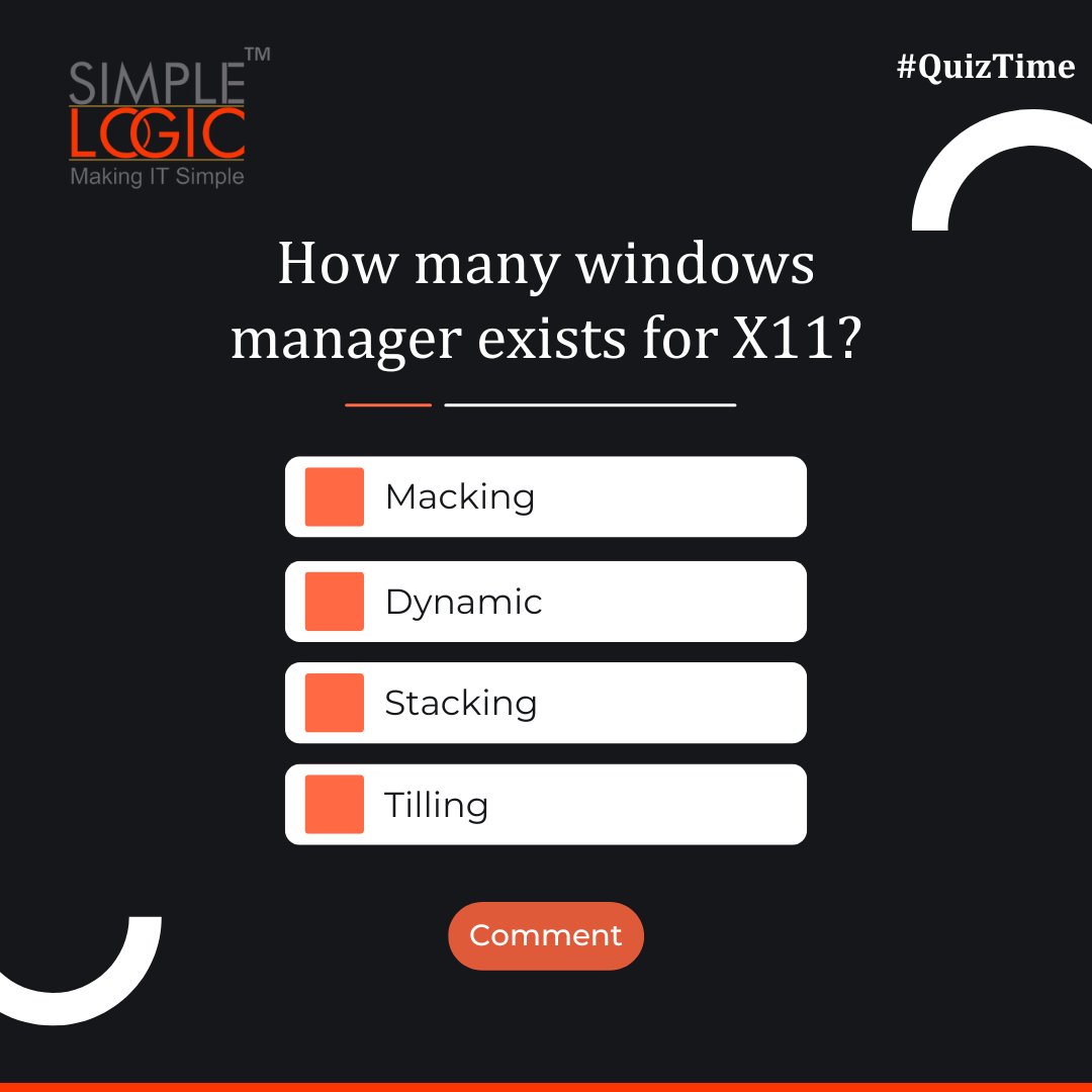 #QuizTime
#Comment Below!
Let's test your Technology knowledge!
Comment your view in the comments.

#database #data #triviatuesday #exists #not #isnull #sqldatabase #quizz #quizoftheday #quiz #quiztime #quiz2024 #quizzes #programming #makingitsimple #simplelogic #quizzes