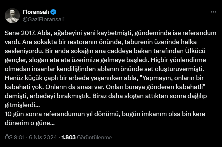 GaziFloransali's tweet photo. Oldum olası veda etmeyi beceremem zaten ablama da veda edemem. Ama Lider Meral Akşener'i, her zaman böyle hatırlayacağım;
Küçük bir taburenin üstünde koca yürekli bir kadın, yüreğinde taze ağabey acısı, dilinde Türk milleti... Olmasaydı sonumuz böyle... https://t.co/gSA3nPXAxr