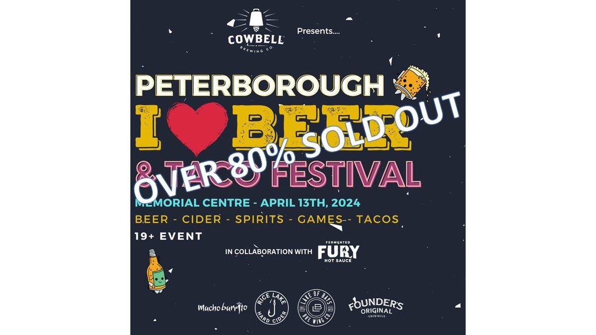 Don't say we didn't warn you! @iHeartBeerfest is this Saturday at @PtboMemCentre Don't wait any longer to get yours tickets or you might miss out! With sessions at 1pm and 5pm, there is no where better to be this weekend! Get your tickets today at memorialcentre.ca